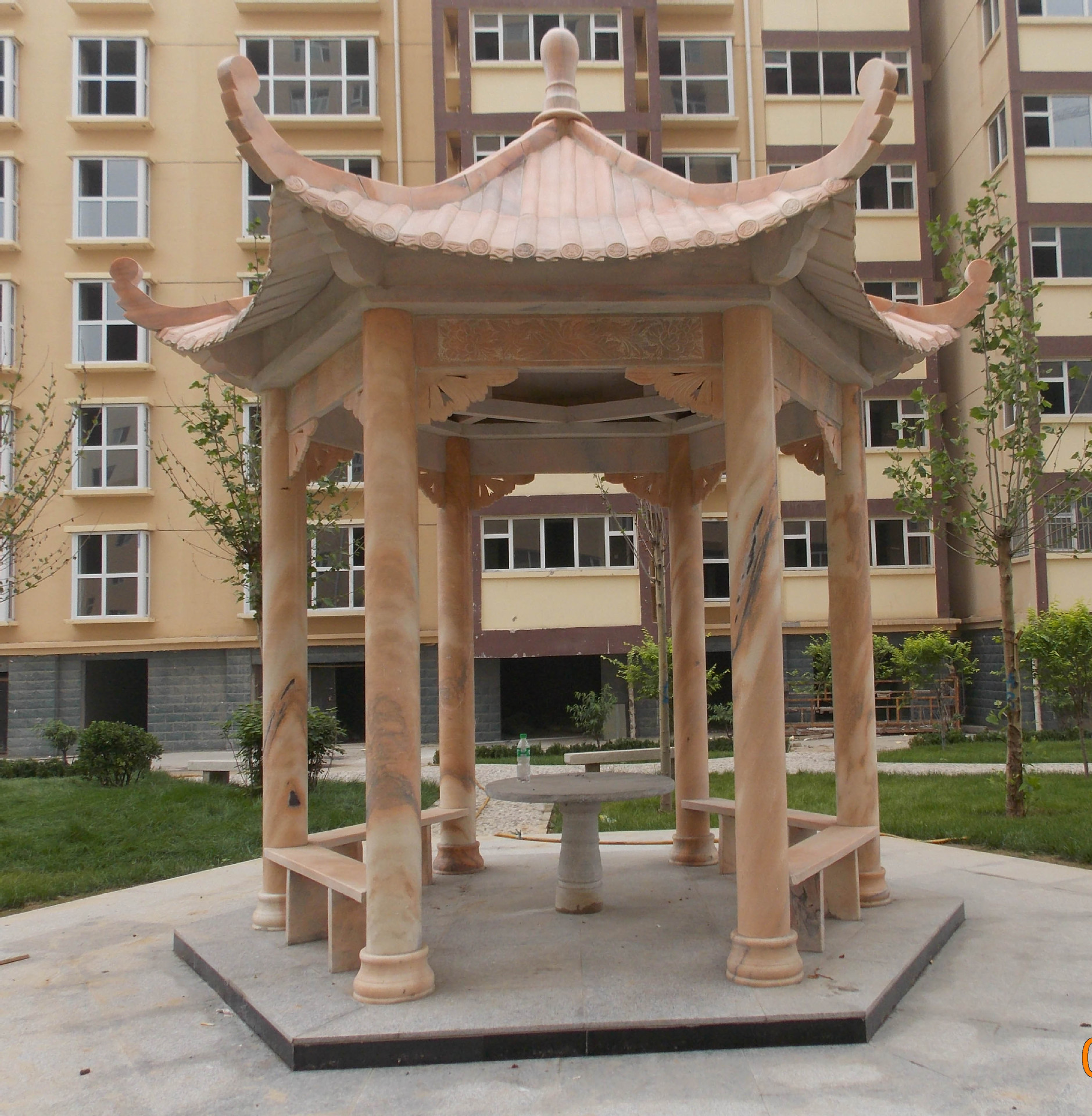 供应花岗岩六角石亭子户外双层六角大理石仿古石亭子定做-报价