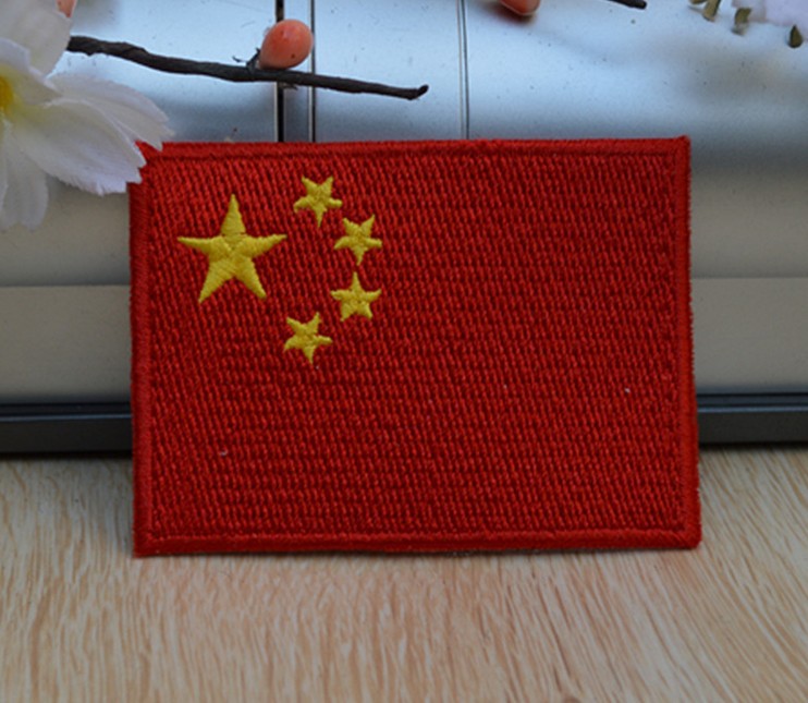 厂家直销 全绣国旗多款可选 带背胶可熨烫 现货批发