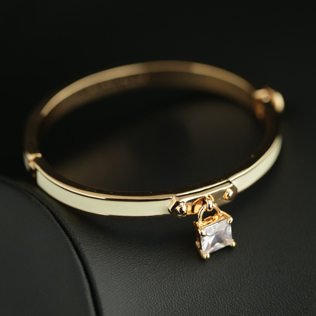 锆石水晶小锁清新时尚手镯 欧美饰品批发