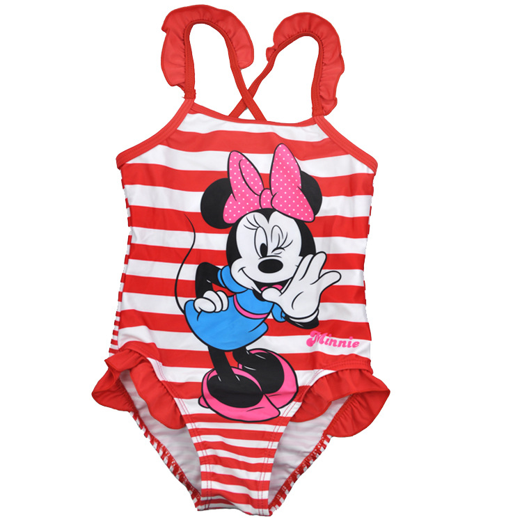 女童卡通连体游泳衣/儿童泳装带内衬32252