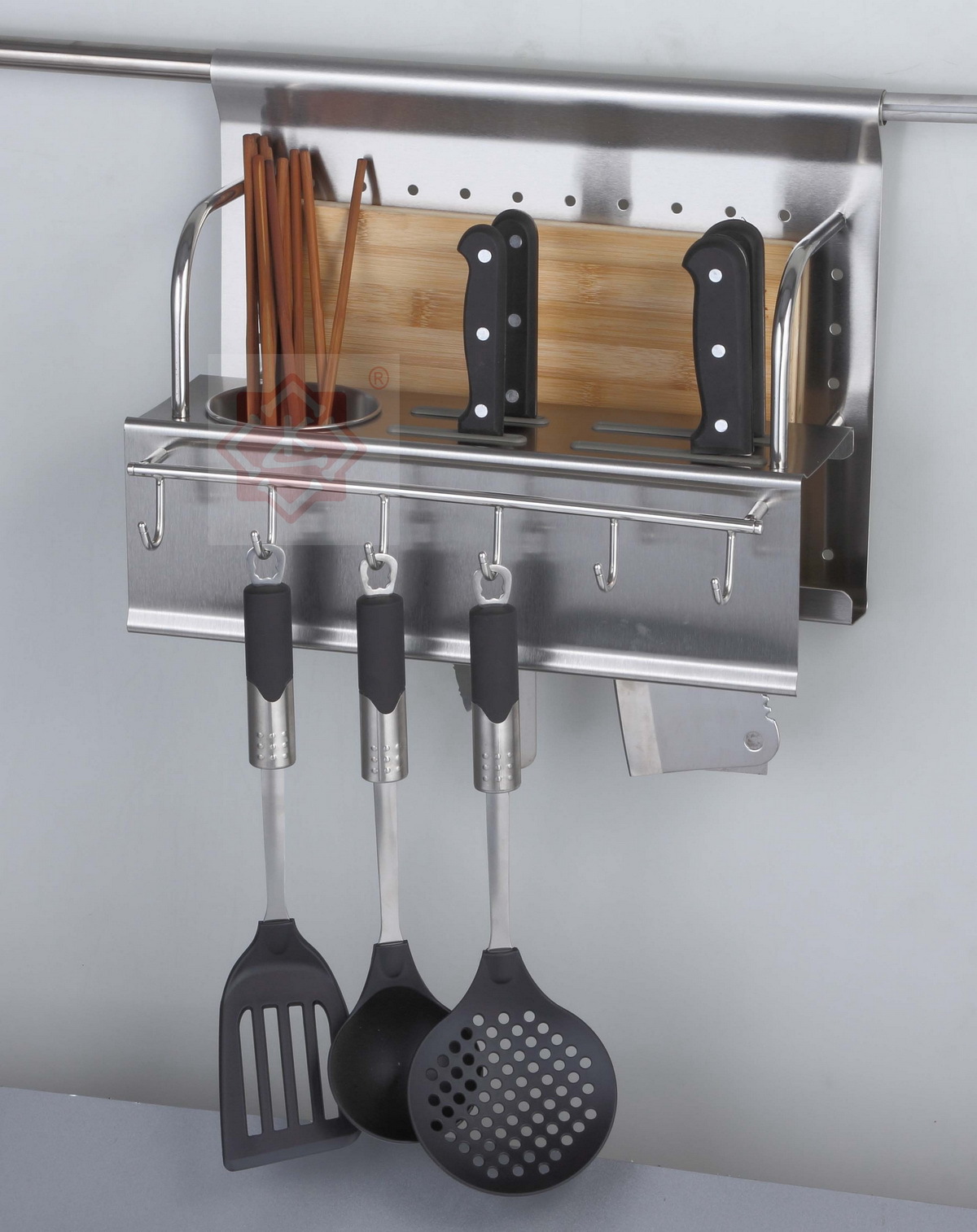 精品厨房五金不锈钢厨房置物架 厨房挂架 多功能厨房插刀挂钩挂件