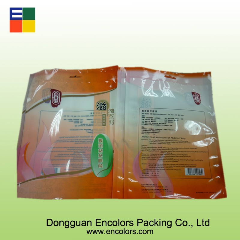 东莞食品袋_9色三边封猴头菇花胶汤复合袋,东