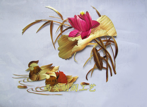 麦秸秆芦苇画手工艺术品贴片diy家具门窗加工制作点缀