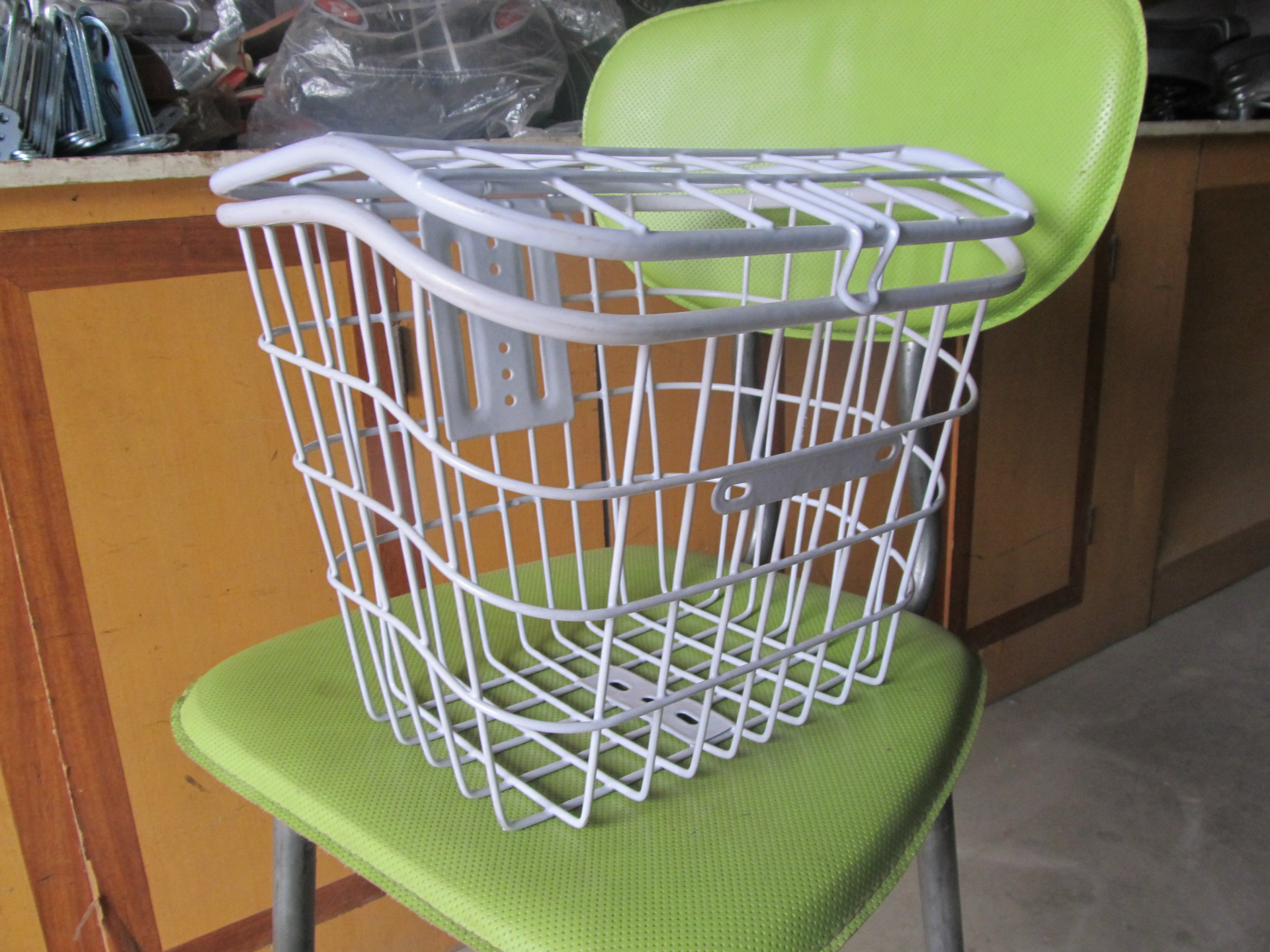 电动自行车半管车筐 车篮 钢蓝 菜篮