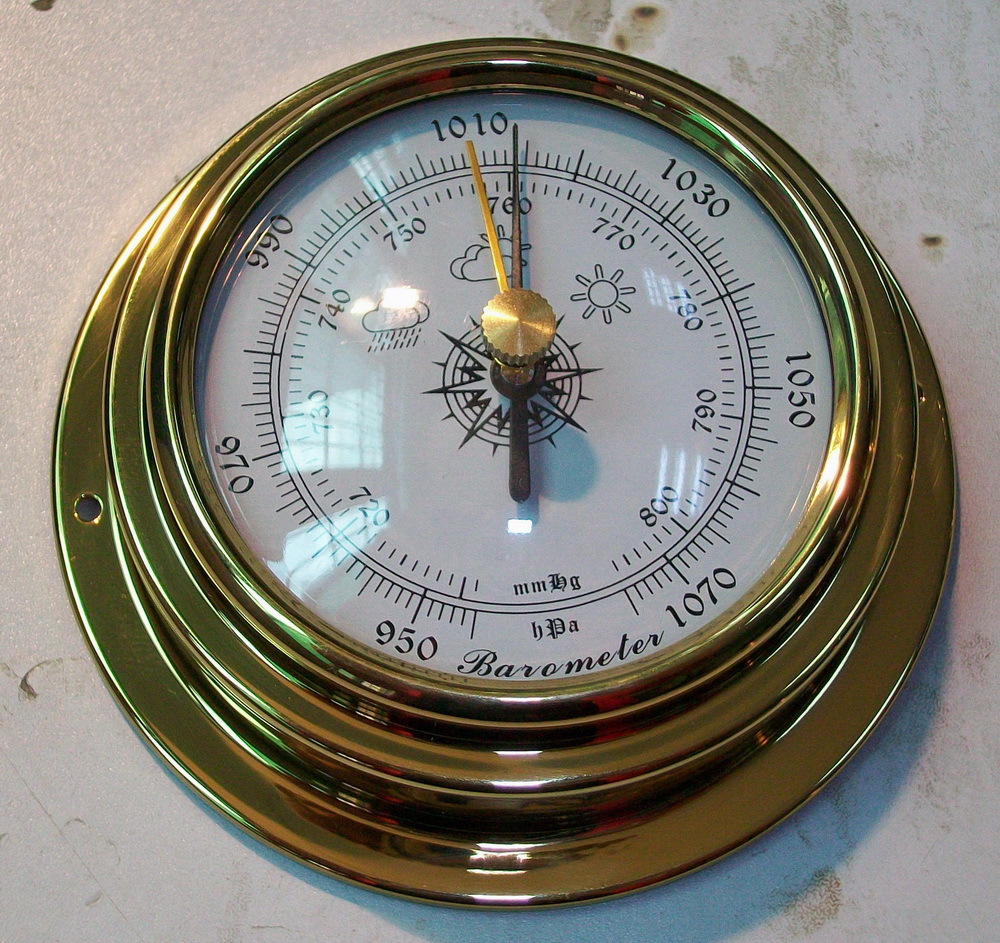 b9193-d98铜壳气压计,空盒气压表,船用气压计,大气压计