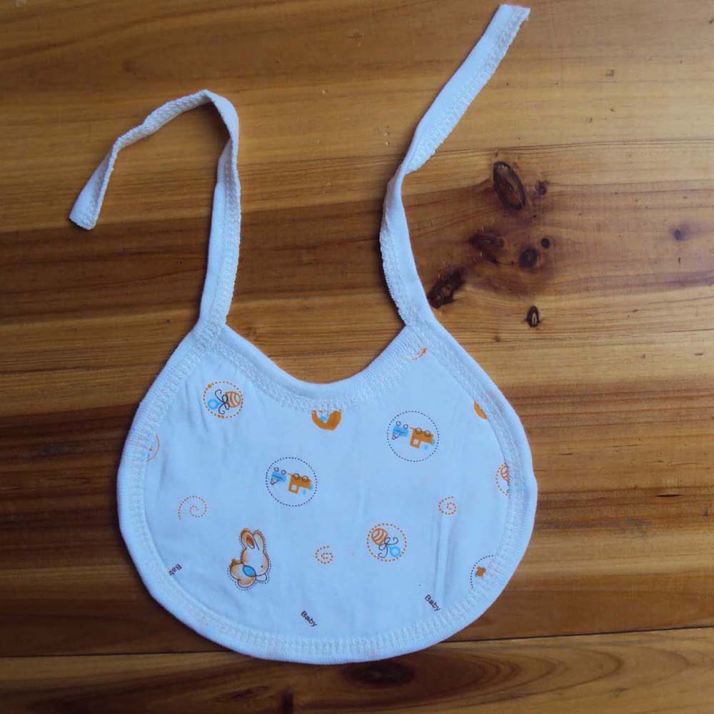 纯棉小围嘴 18*13cm 双面可用三层白边口水巾 喂饭巾 宝宝口水兜