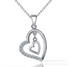 A289纯银项链心形相惜 合心相印 时尚 女 精工 精品首饰 项链吊坠