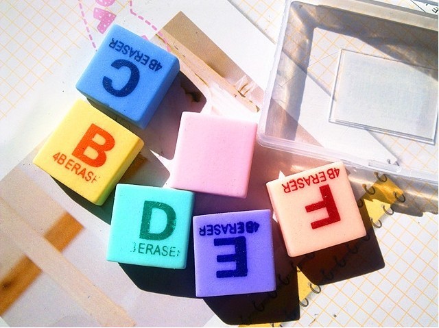 1257 韩国文具批发 英文橡皮擦 创意橡皮擦 学生橡皮擦