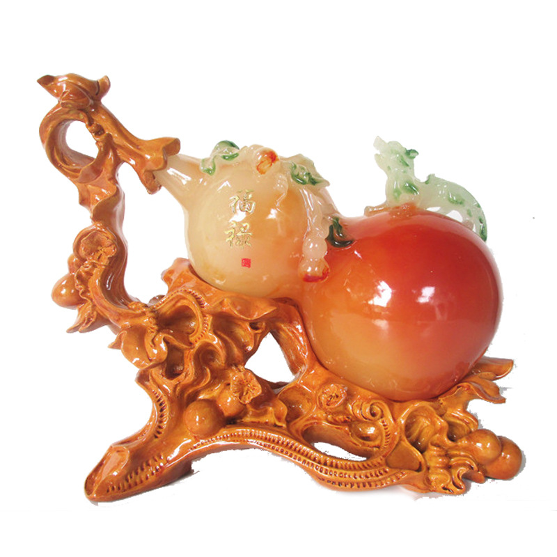 直销中号福禄貔貅 葫芦 树脂仿玉工艺品 招财镇宅家居办公摆件