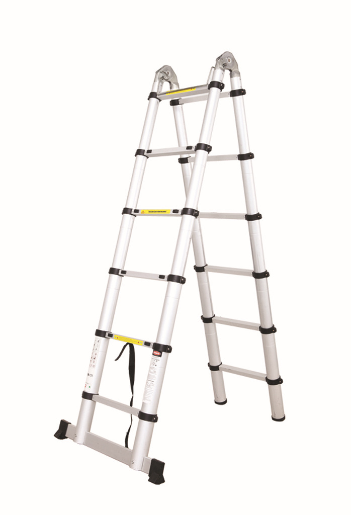 铝合金双面竹节伸缩多功能梯子永康工厂外贸出口欧洲标准