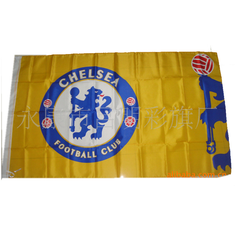 供应90*150cm色丁切尔西球队队旗,定制各国旗帜