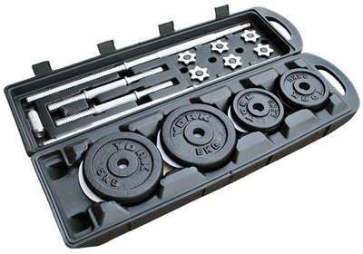 精装塑盒50kg套装烤漆哑铃 杠铃 可自由拆卸