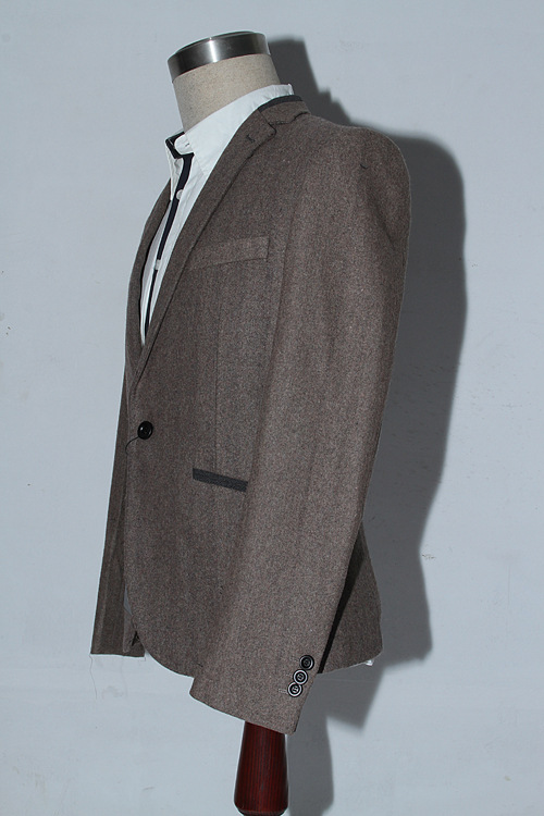 供应外贸男西装 时尚绅士西服男 拼接男西