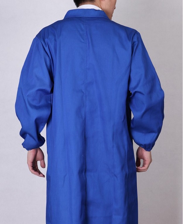 【厂家直销】 长袖劳保工作服礼品促销车间搬运服 长袖纯色蓝大褂