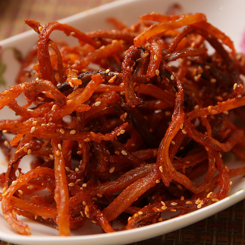 供应香辣鳗鱼丝鳗鱼丝鳗鱼丝批发香辣鳗鱼休闲食品零食5斤装