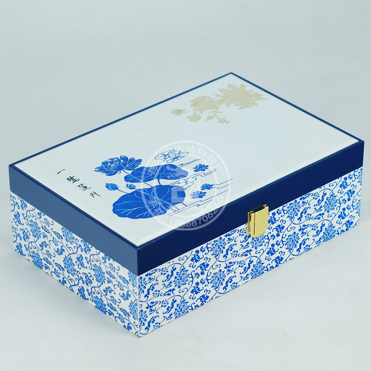 一鹭莲升-青花高档茶叶包装礼盒