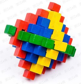 供应孔明锁鲁班锁彩色大菠萝成人益智玩具木制玩具