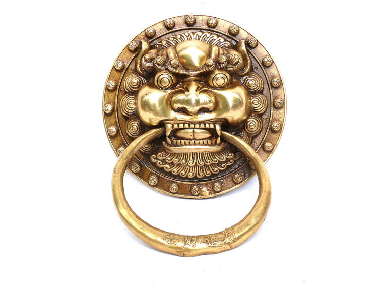 厂家直销纯铜门环 特大号铜门环 镇宅避邪狮子头铜门环 风水摆件