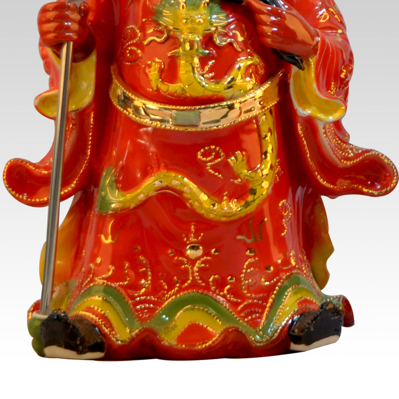 关公陶瓷佛像16-28寸红袍关公像武财神潮州家居工艺品人物摆件