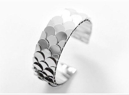 韩版饰品 超炫个性鳞片状可调节 时尚情侣手环 宽手镯 鱼鳞手环