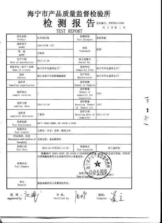 专利证书,检测报告,工艺结构图