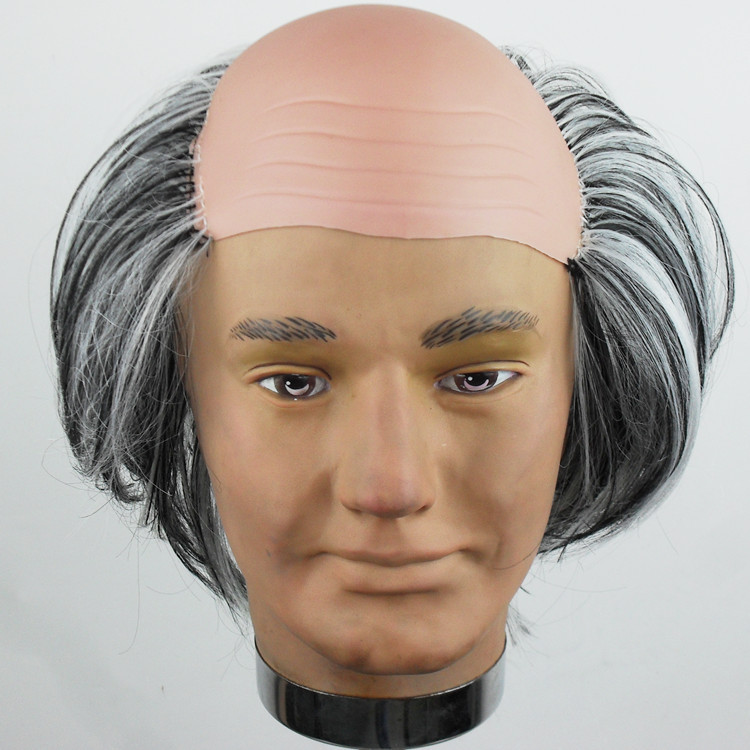 光头假发 和尚假发 头套 舞会化妆道具 万圣节道具 全光头 头皮