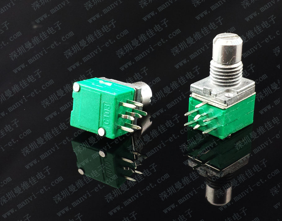 电位器曼维佳mvj圆柄一字槽双联汽车功放电位器带接地脚短柄