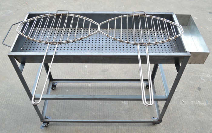 湘炎情加厚不锈钢烤鱼架烤鱼炉烤鱼夹烤鱼网烧烤网烧