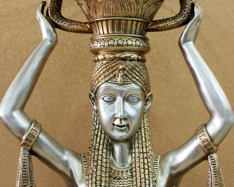 欧式树脂家居摆件 古埃及小人茶几 玻璃创意茶几 婚庆家居装饰