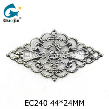 EC240两头尖方块形菱形镂空花纹装饰铁片 欧式铁植物纺织搭配铁叶