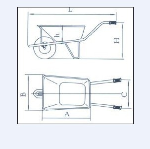图纸南非畅销款独轮手推车,广泛应用于花园,建筑工地,轻便结实耐用.