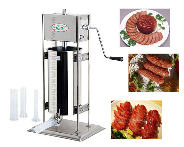 甘肃15升立式手动不锈钢灌香肠腊肠机手摇出口家用商用