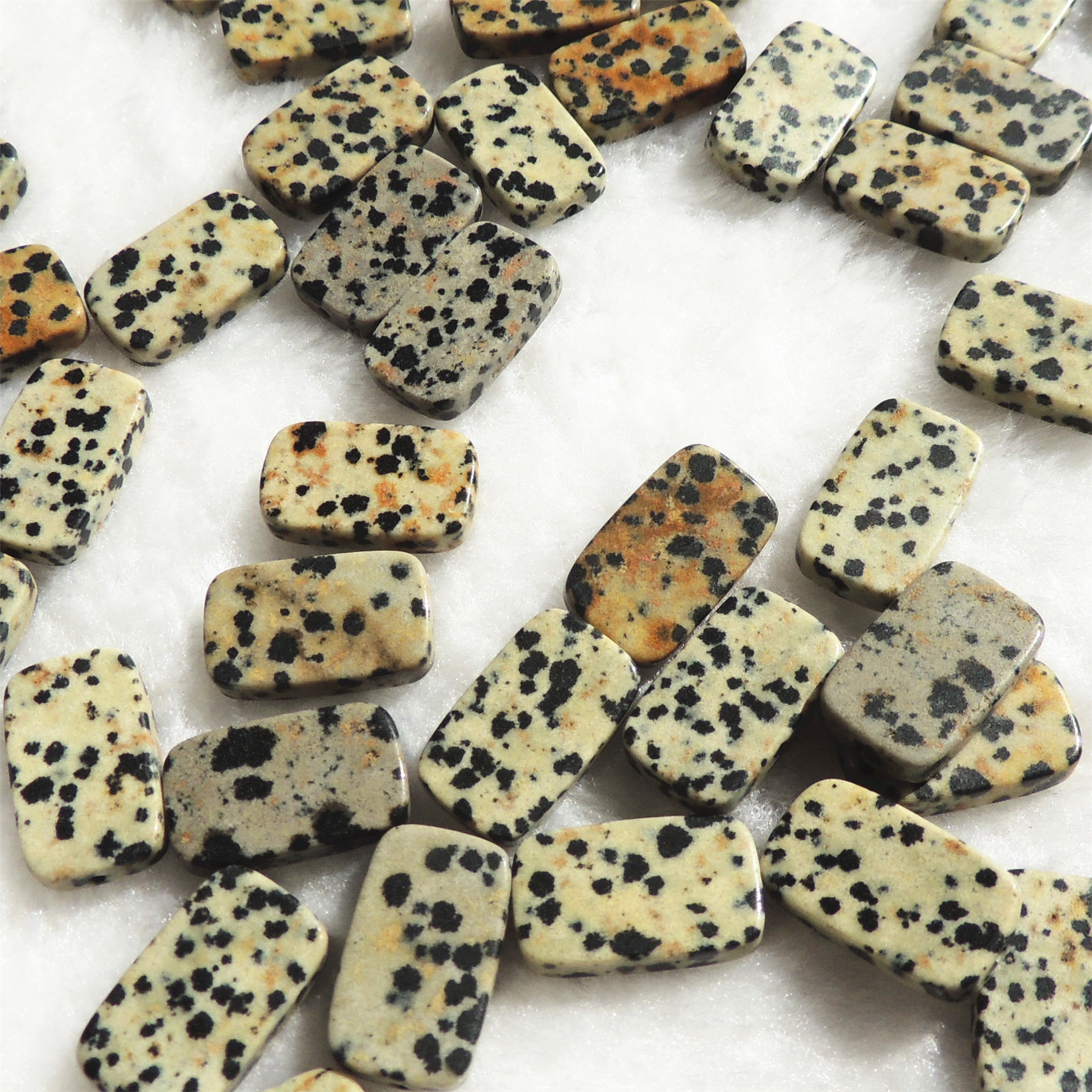 非洲原石半成品斑点石长方形平面石头吊坠diy饰品12x20