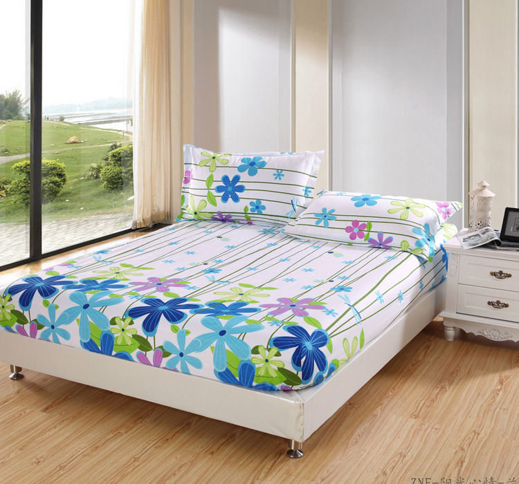 厂家直销特价批发纯棉100%全棉斜纹印花床笠席梦思保护罩床罩kz20