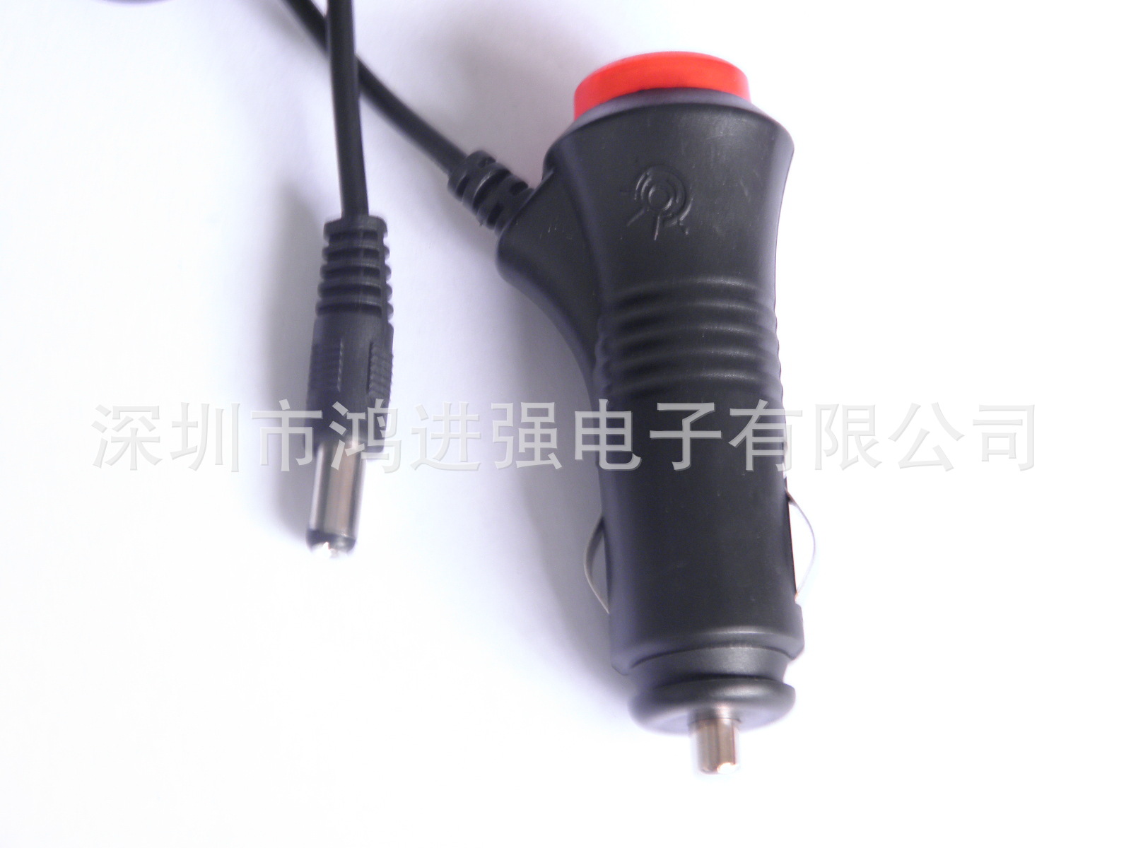 DC5.5*2.1*10输出12V2A车载点烟器3.5*1.35弯头红头开关电源插头