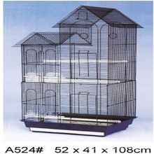 桂盛坤A524折叠铁丝鸟笼别墅繁殖笼鹦鹉笼两屋顶豪华厚底盘厂家