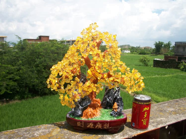 批发镇宅转运聚财开业礼品 天然水晶招财树