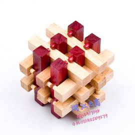 7%木质儿童玩具办公室摆件早教益智首脑协调拼装积木地摊孔明鲁班锁