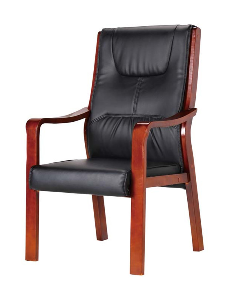 福德润木质四脚会议椅办公椅接待椅洽谈椅盟黑色