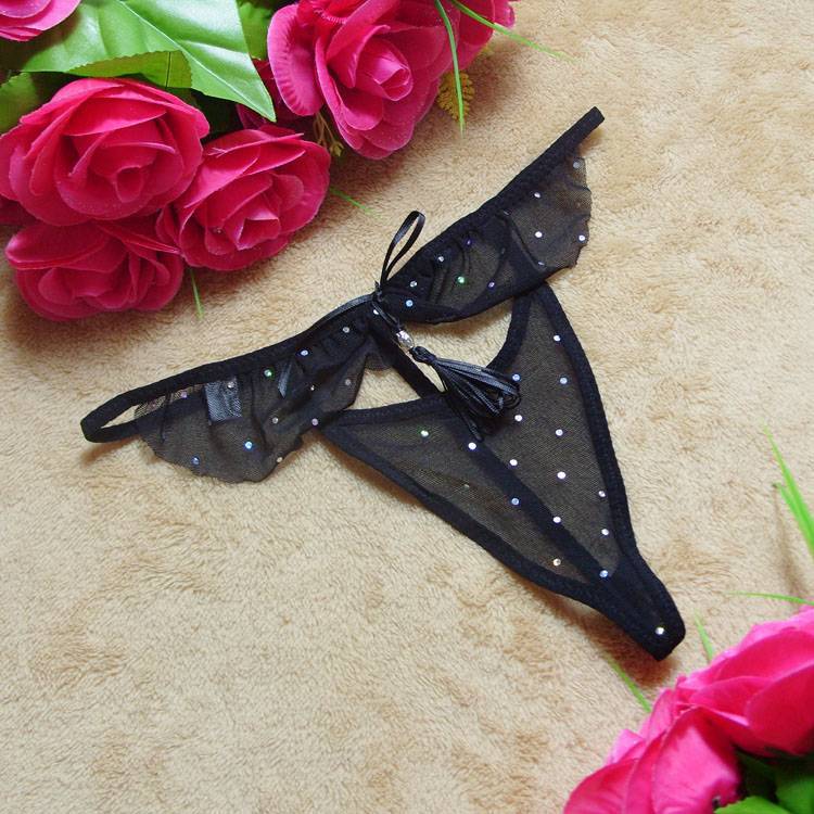 1件代发火辣诱惑女内衣性感薄纱透视丁字裤t裤女士内裤(st7520)