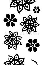 纹身贴纸批发-太阳图腾 银杏叶 花 酷炫文身贴纸 d-47