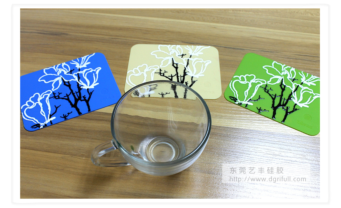 新款促销礼品|赠品立体印刷工艺硅胶杯垫亚马逊爆款