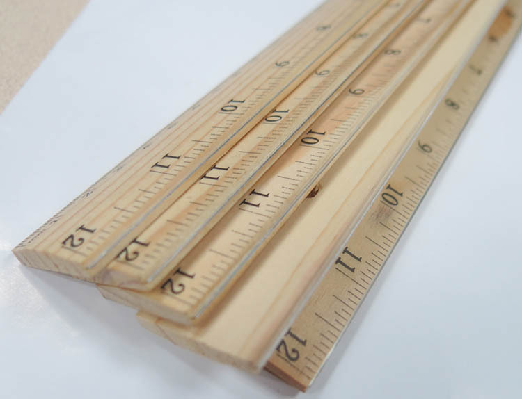 30cm裁缝木尺 8mm厚单边斜面木尺 红色木尺 定做木尺