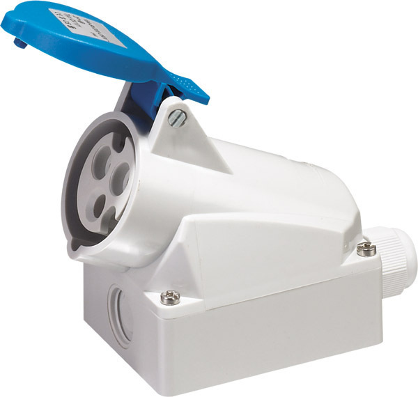 防水插座ip44 3p 16a 明装插座 欧式明装插座