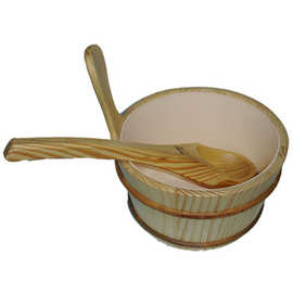 干蒸房 桑拿设备 木桶木勺 木杓 桑拿房配件 含塑料内胆