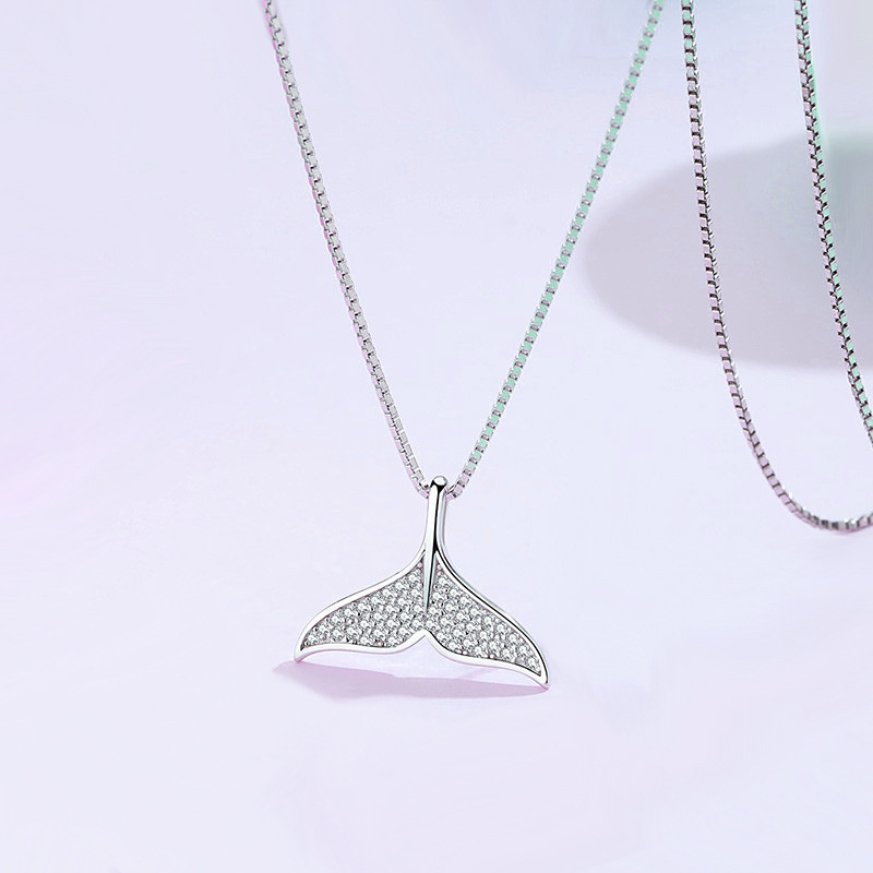 海豚鱼尾项链 网红小众设计感七夕情人节生日礼物美人鱼项链批发