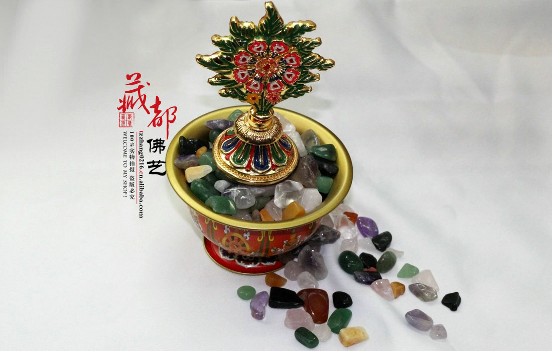 密宗七宝石装藏佛堂八供七宝供曼扎宝瓶供杯50克一两宗教用品