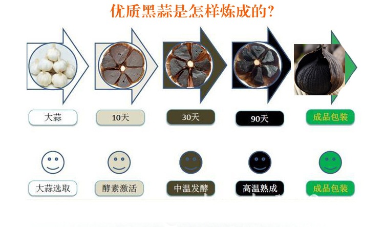 黑蒜批发 滋补品黑大蒜 独头发酵黑蒜 出口抗压级黑蒜 500克包邮