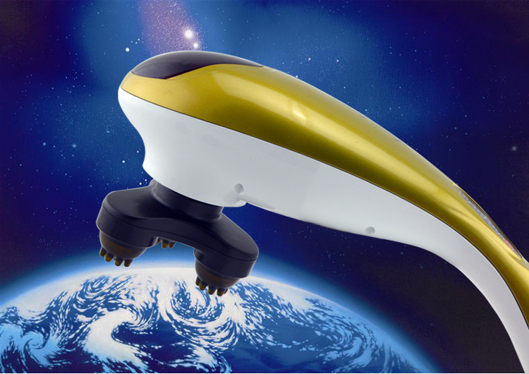 批发电动按摩棒 颈椎按摩捶 海豚腰部敲背锤红外线震动一件代发