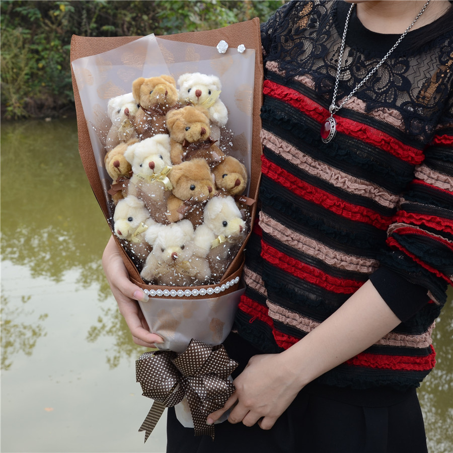 创意圣诞节礼物批发 18只小熊花束 泰迪熊卡通花束 生日礼品-伞产业网